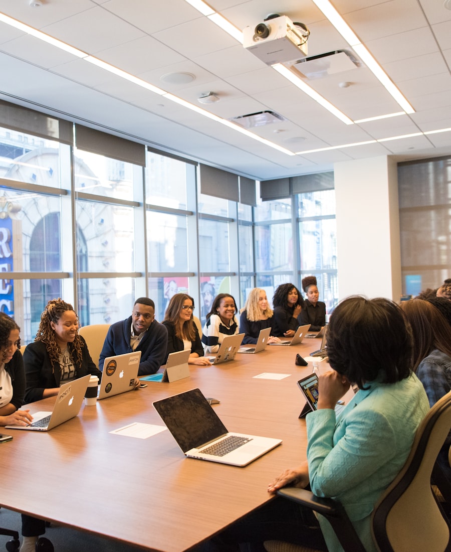 A business team reviewing funding options